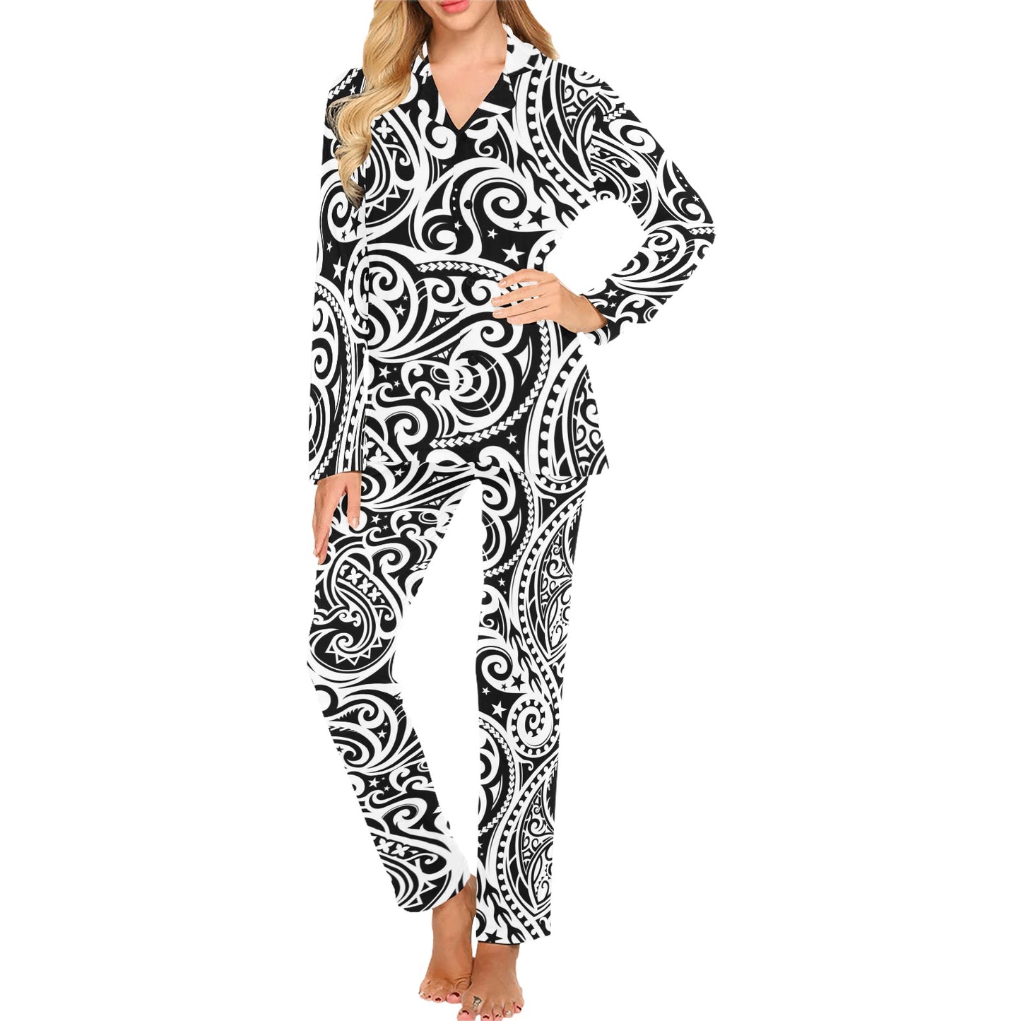 Polynesian Traditional Tribal Women's Long Pajama Set