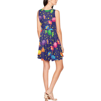 Candy Pattern Print Design CA06 Sleeveless Dress