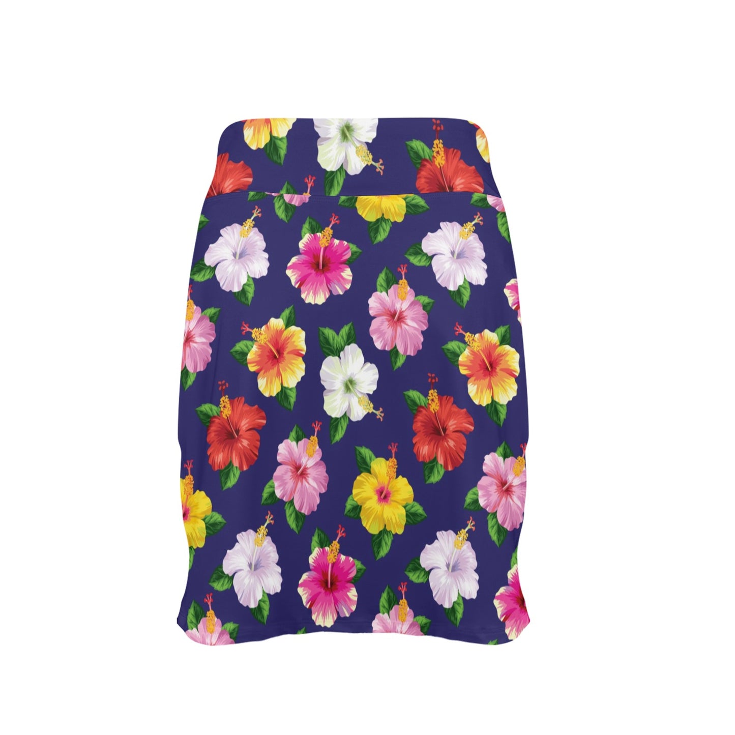 Hibiscus Colorful Print Design LKS301 17" Golf & Pickleball Skort with Pockets