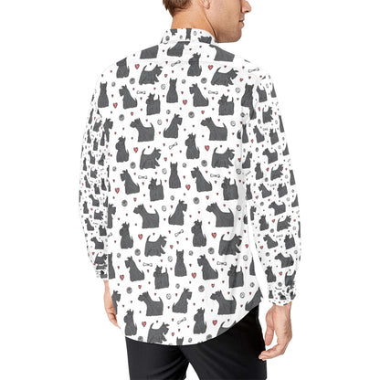 Scottish Terriers Print Design LKS3015 Men's Long Sleeve Dress Shirt