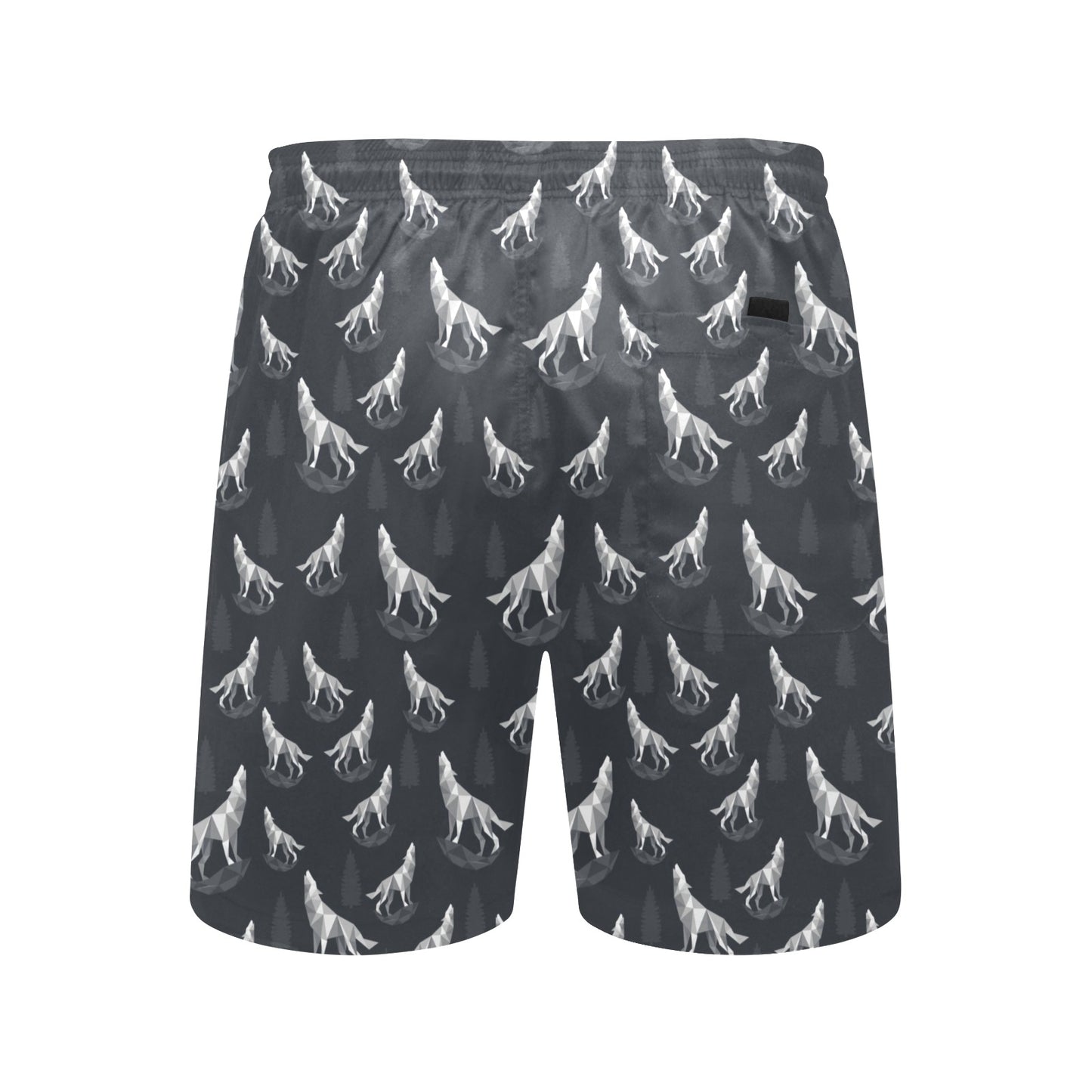 Wolf Print Design LKS303 Men's Swim Trunks Beach Shorts