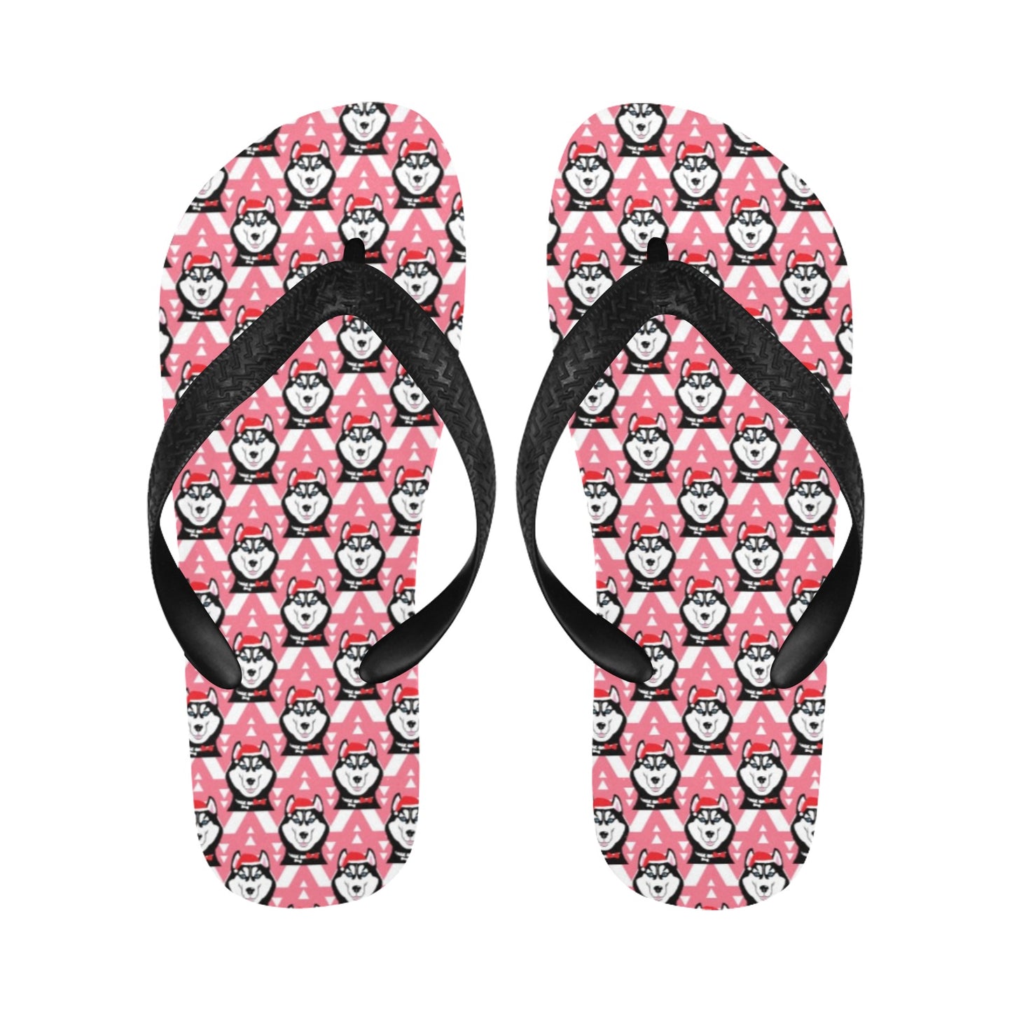 Siberian Huskies Christmas Themed Print Design LKS302 Flip Flops