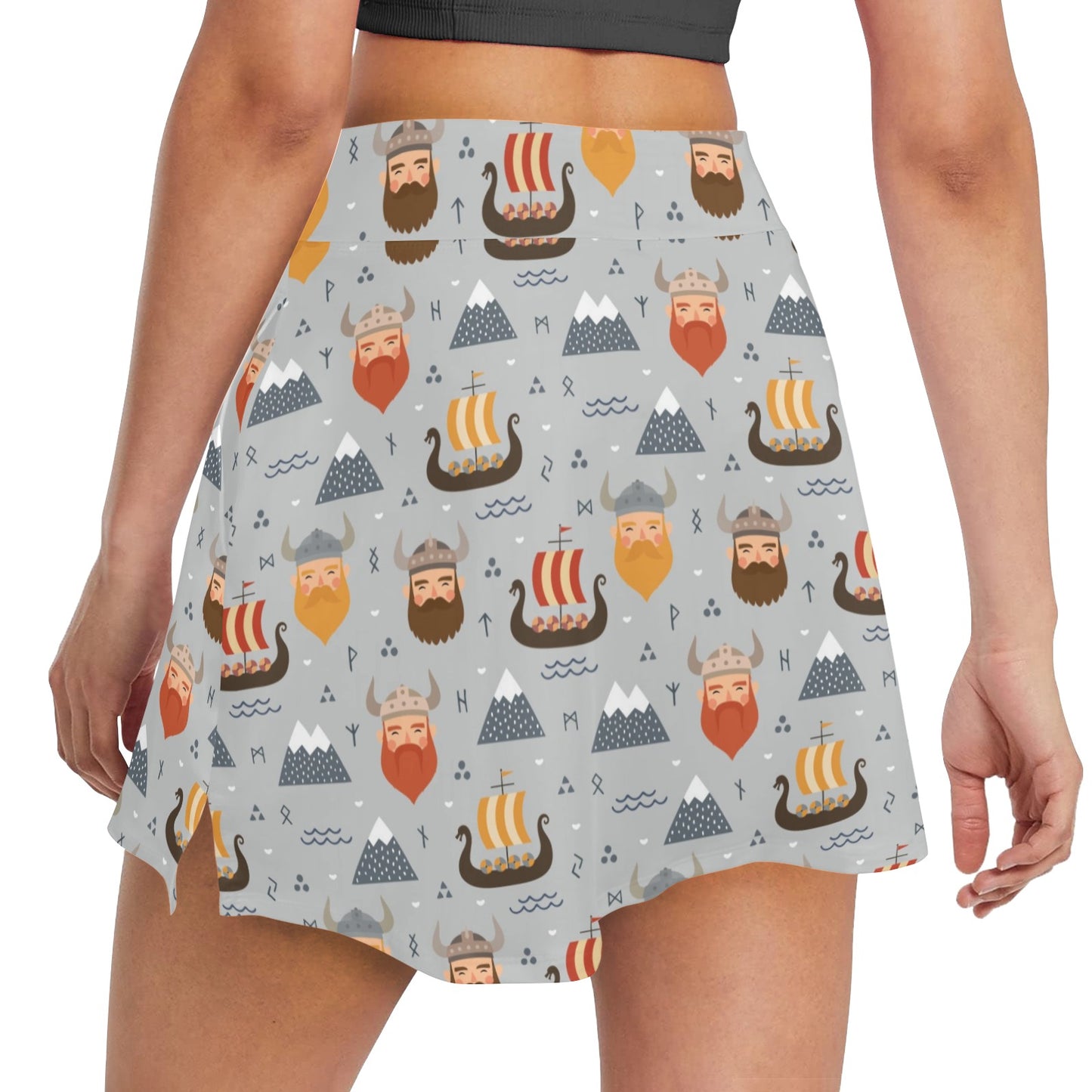Vikings Print Design LKS307 17" Golf & Pickleball Skort with Pockets
