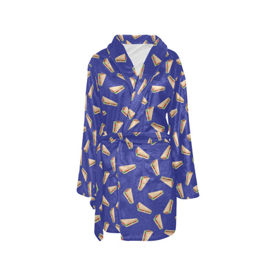 Sandwich Print Design LKS303 Women's Fleece Robe