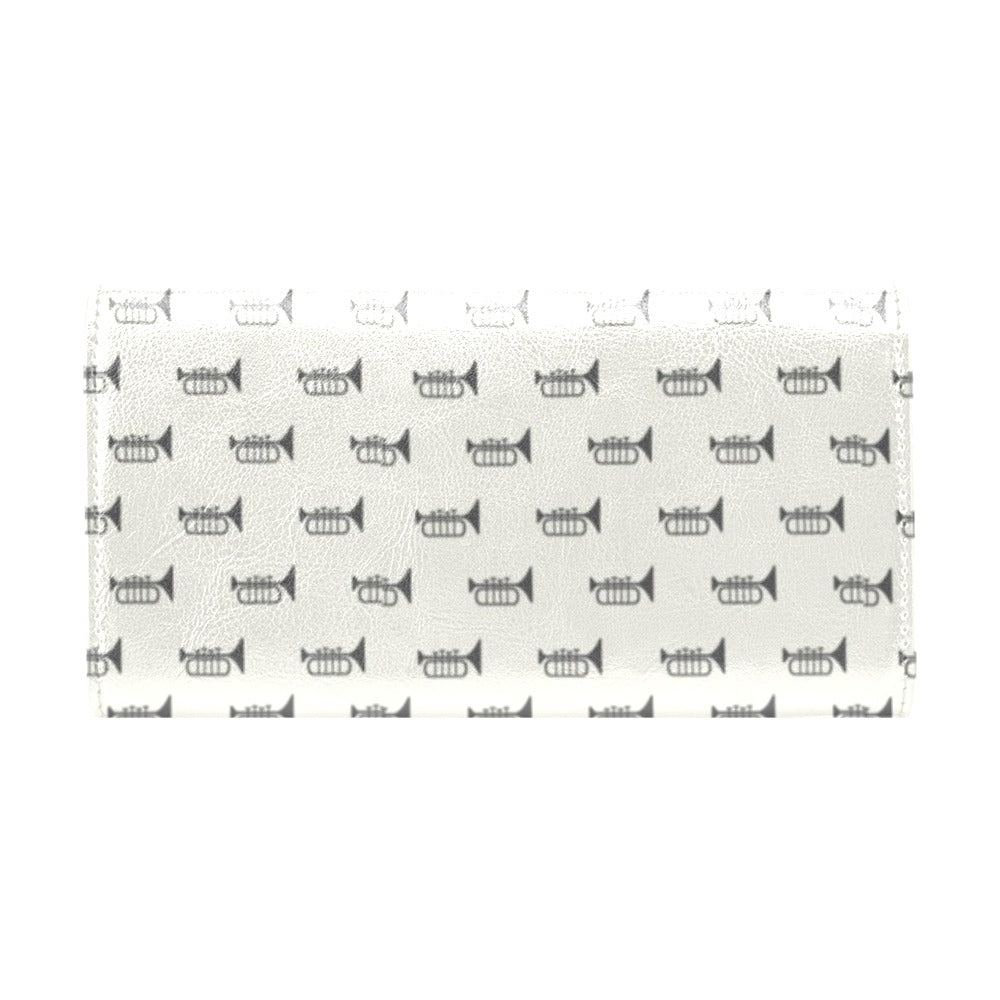 Trumpet Pattern Themed Print Women's Trifold Wallet