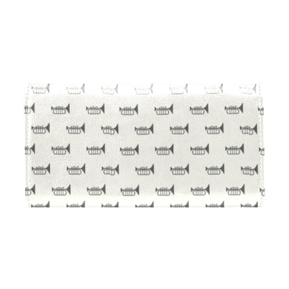 Trumpet Pattern Themed Print Women's Trifold Wallet