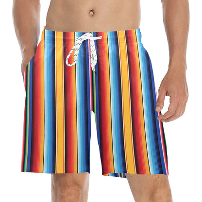 Mexican Blanket Stripe Print Pattern Men's Swim Trunks Beach Shorts
