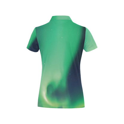 Aurora Borealis Pattern Print Design 04 Women's Polo Shirt