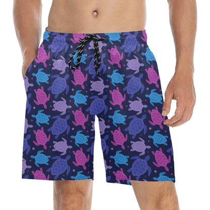 Sea Turtle Print Design LKS309 Men's Swim Trunks Beach Shorts