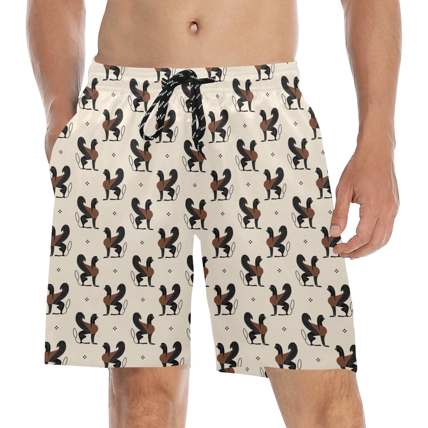 Ancient Greek Print Design LKS3010 Men's Swim Trunks Beach Shorts