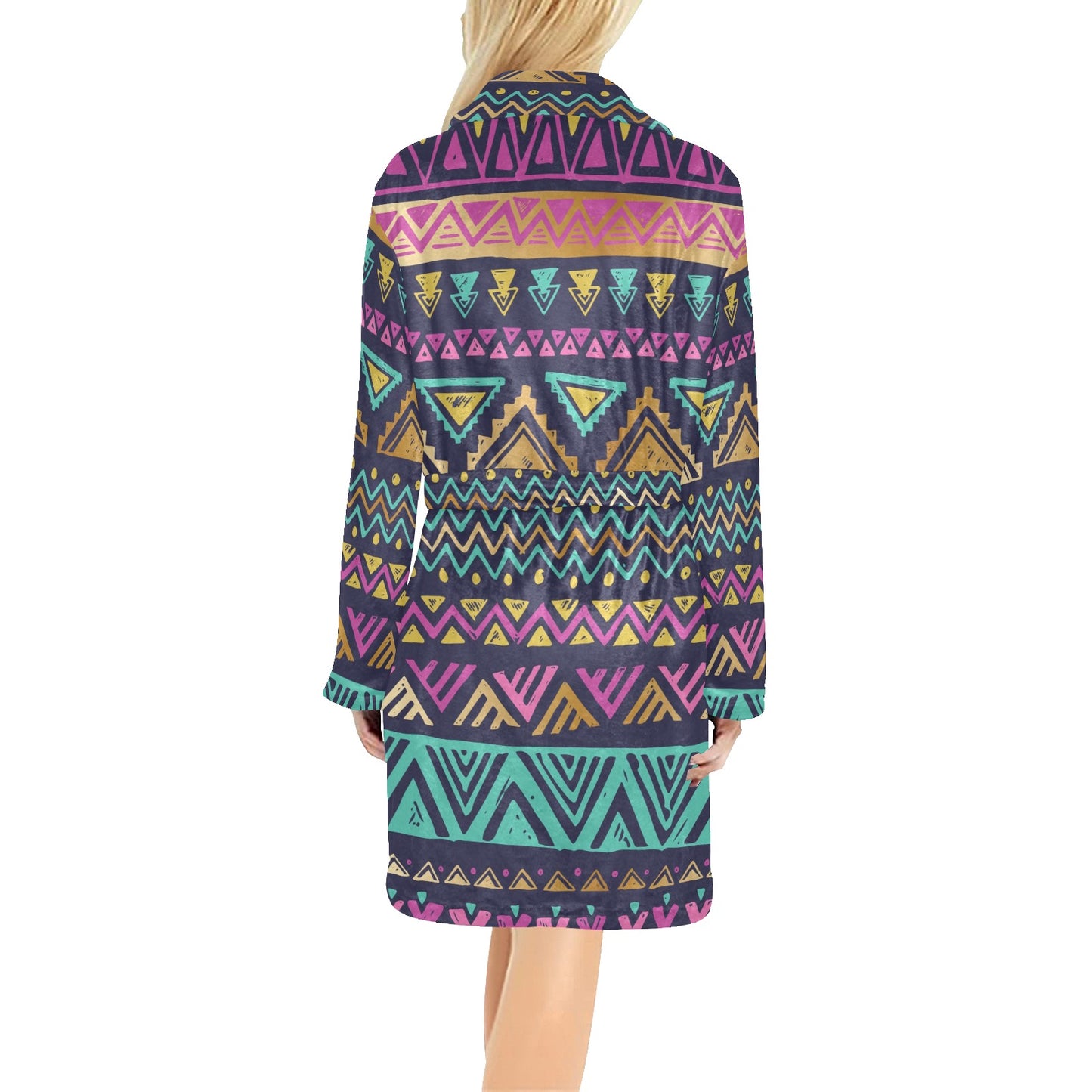 Multicolor Tribal aztec Women's Fleece Robe