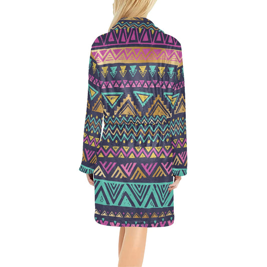Multicolor Tribal aztec Women's Fleece Robe