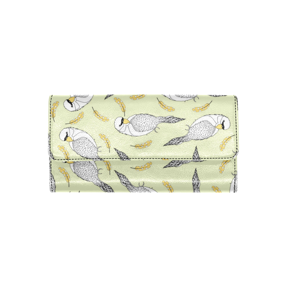Parakeet Pattern Print Design A03 Women's Trifold Wallet