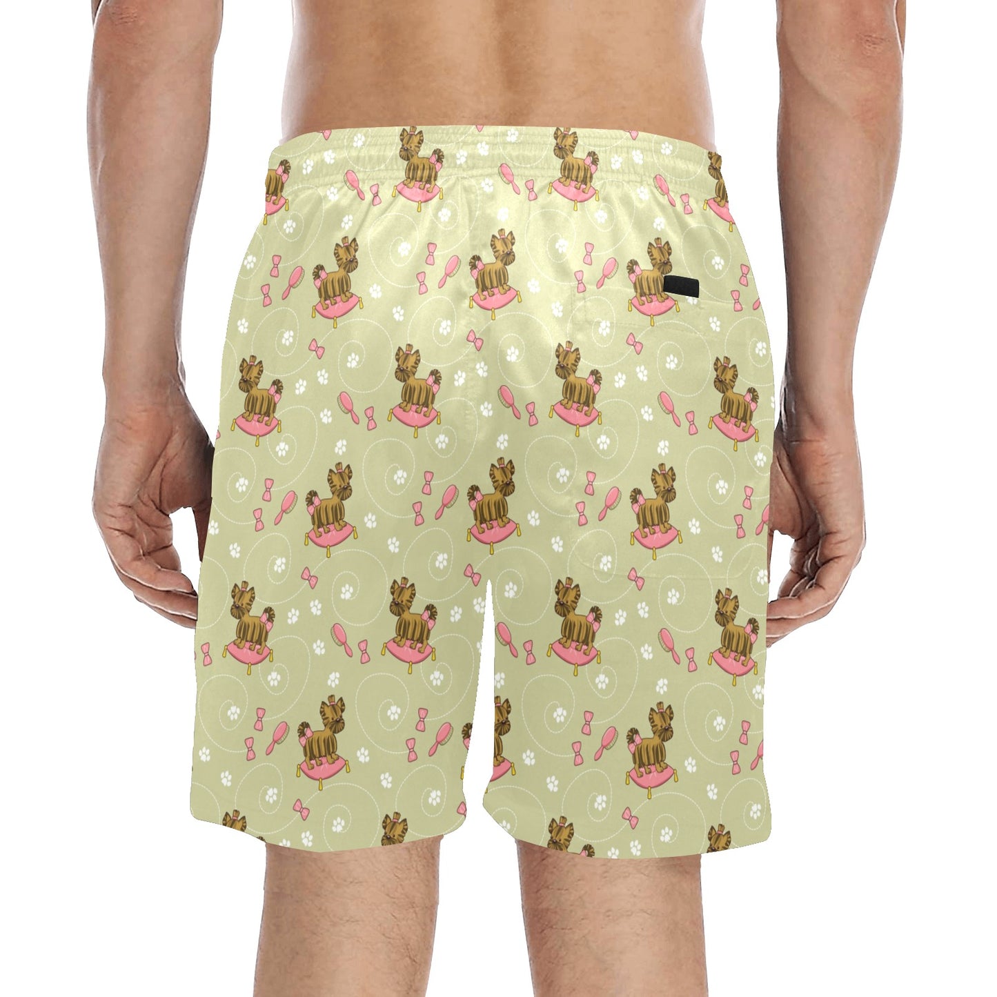 Yorkshire Cute Terriers Print Design LKS301 Men's Swim Trunks Beach Shorts