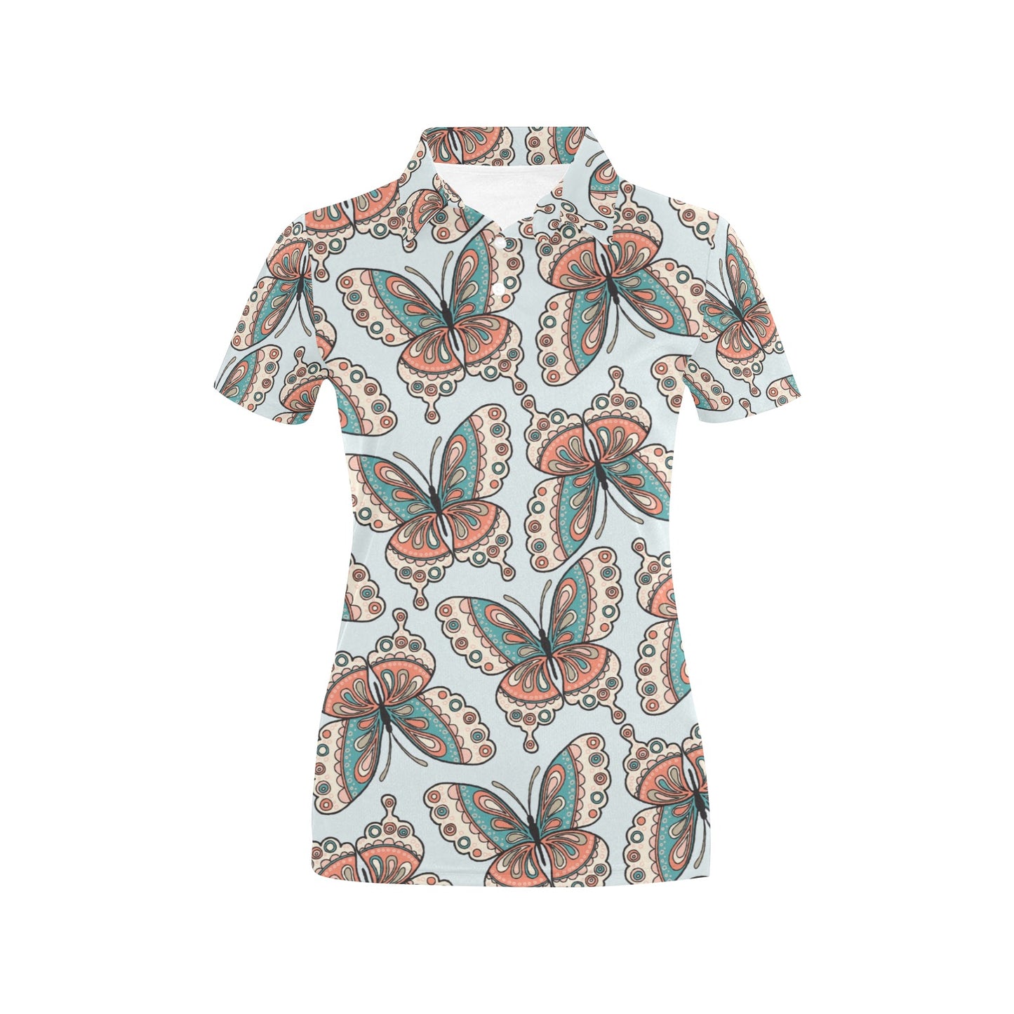Butterfly Pattern Women's Polo Shirt