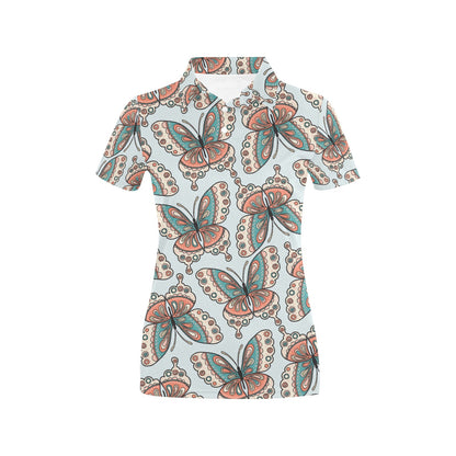 Butterfly Pattern Women's Polo Shirt