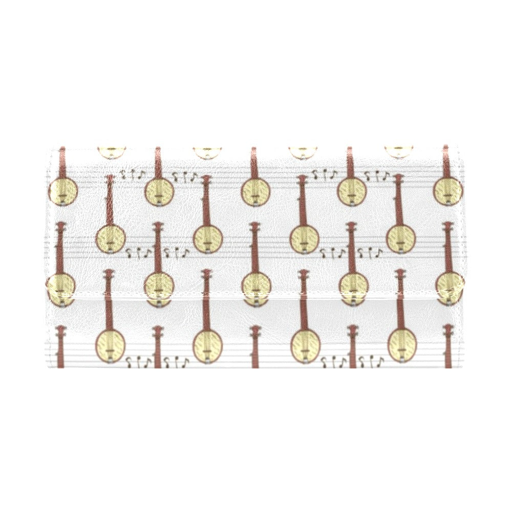 Banjo Print Design LKS402 Women's Trifold Wallet
