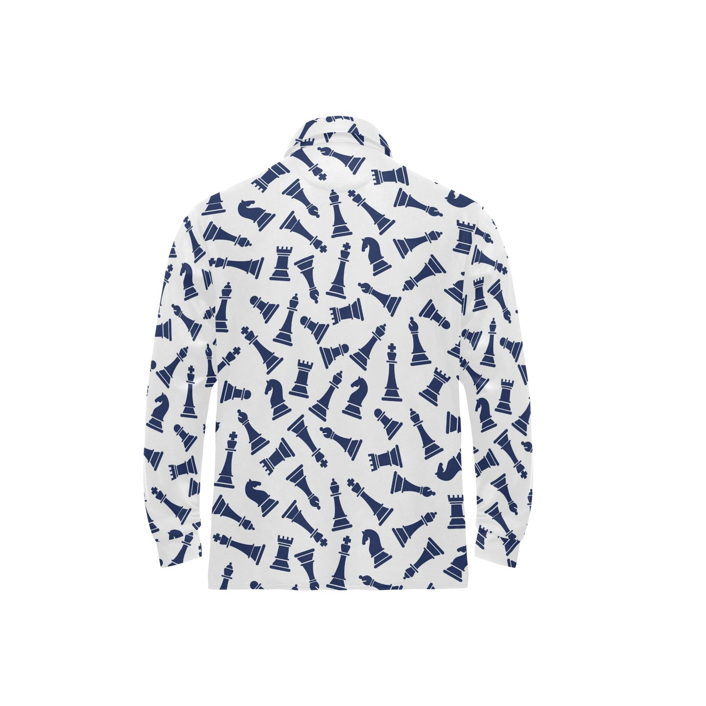 Chess Pattern Print Design 03 Long Sleeve Polo Shirt For Men's