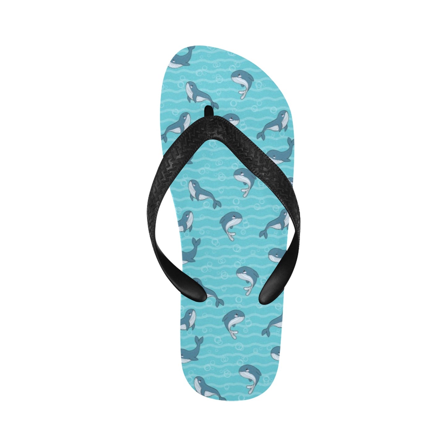 Whale Print Design LKS303 Flip Flops