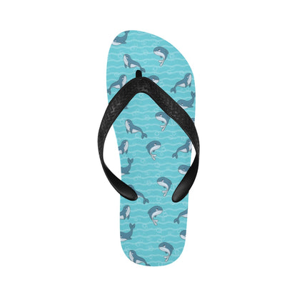 Whale Print Design LKS303 Flip Flops