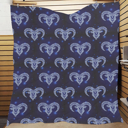 Aries Zodiac Pattern Print Design 01 Premium Quilt