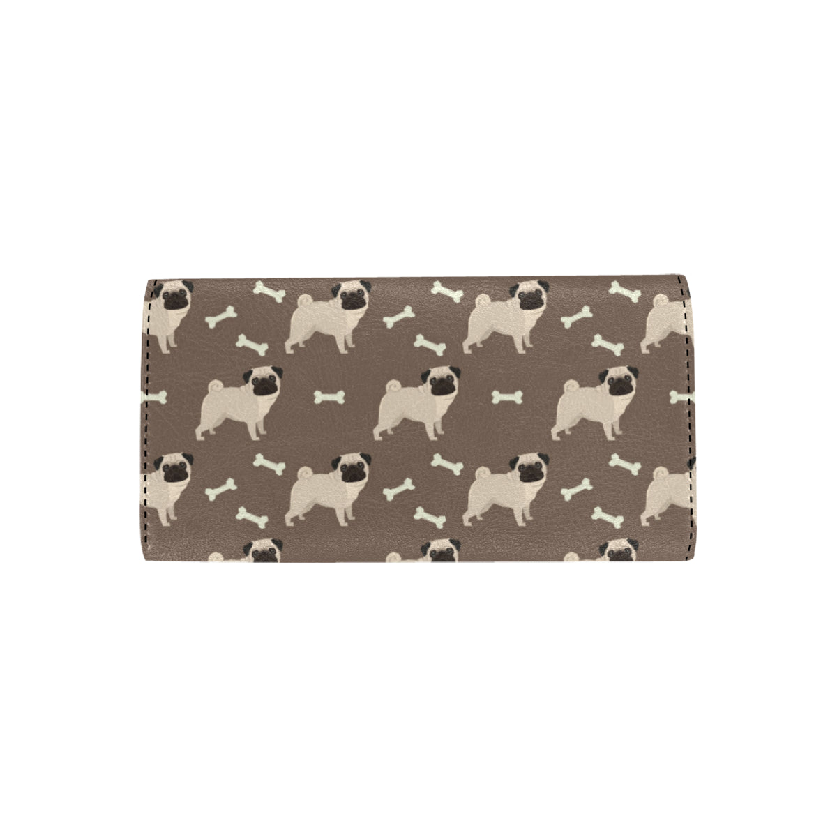 Pug Pattern Print Design A02 Women's Trifold Wallet