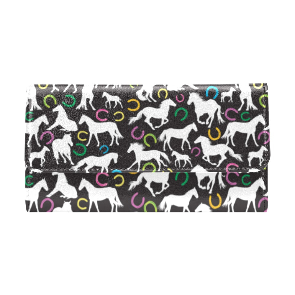 Horse Hoof Colorful Print Design LKS301 Women's Trifold Wallet