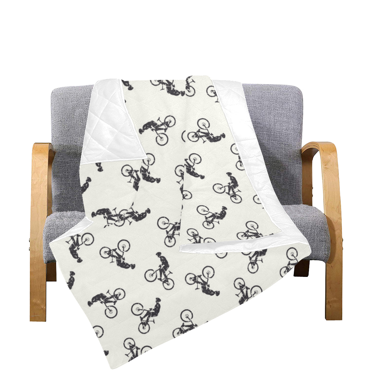 Mountain bike Pattern Print Design 01 Premium Quilt