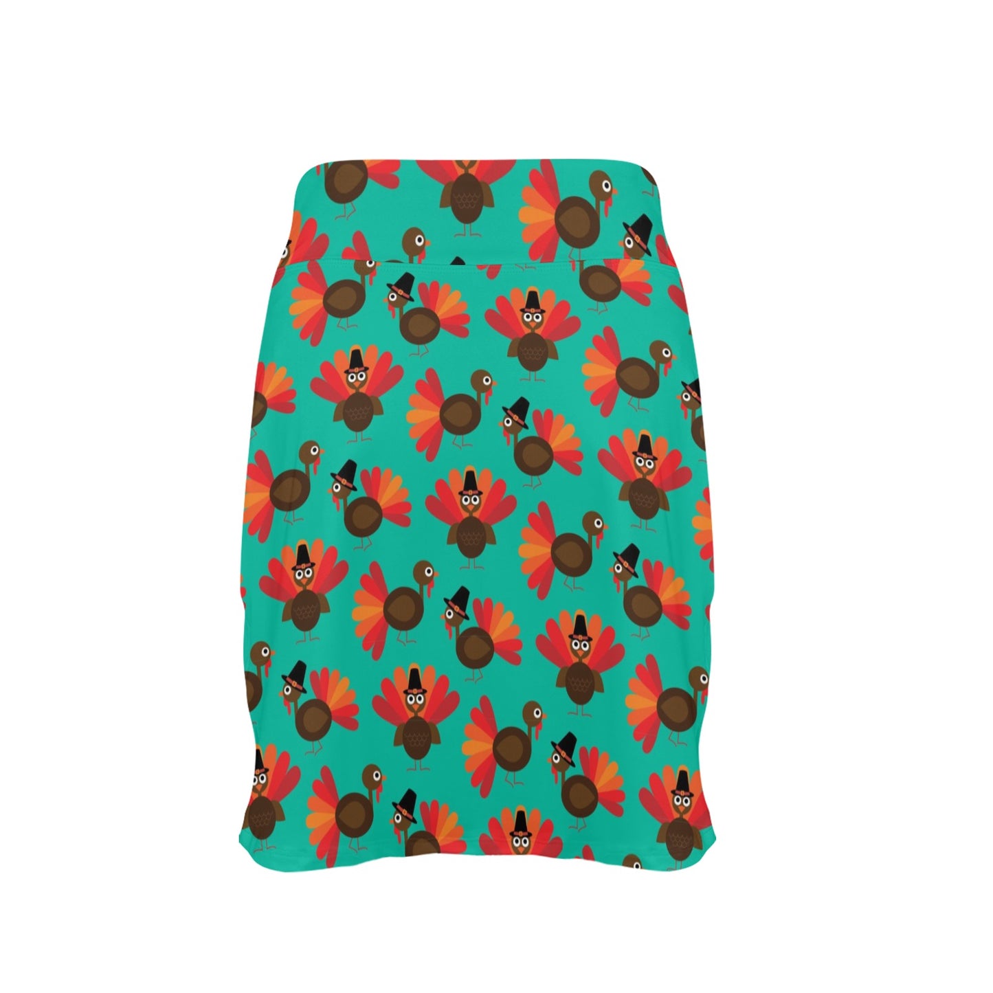 Thanksgiving Print Design LKS307 17" Golf & Pickleball Skort with Pockets
