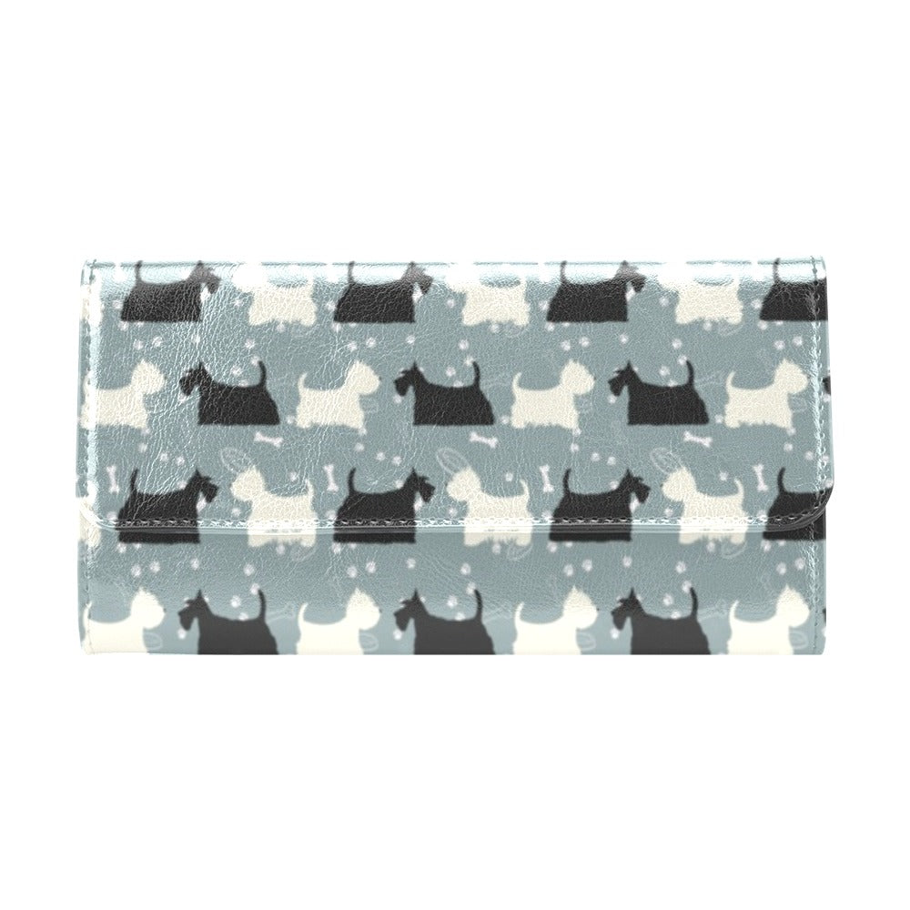 Scottish Terriers Print Design LKS301 Women's Trifold Wallet