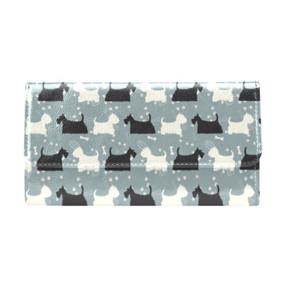 Scottish Terriers Print Design LKS301 Women's Trifold Wallet