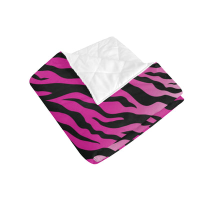 Pink Zebra Premium Quilt