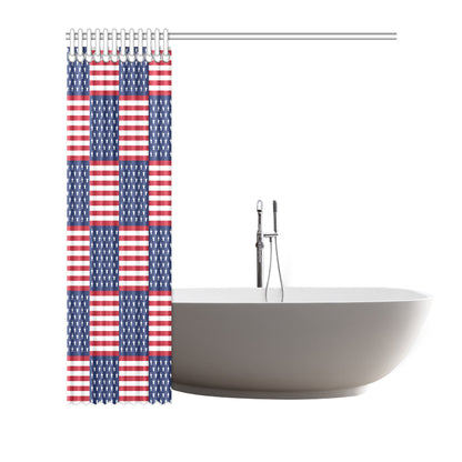 Patriotic US Flag Pattern Print Design A03 Shower Curtain