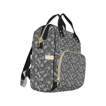 Bat Pattern Print Design 04 Diaper Bag Backpack