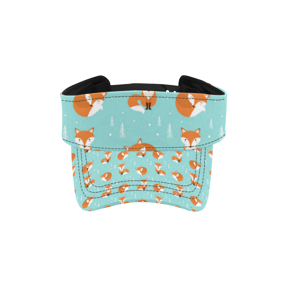 Fox Design Snow Print Pattern Unisex Sun Visor