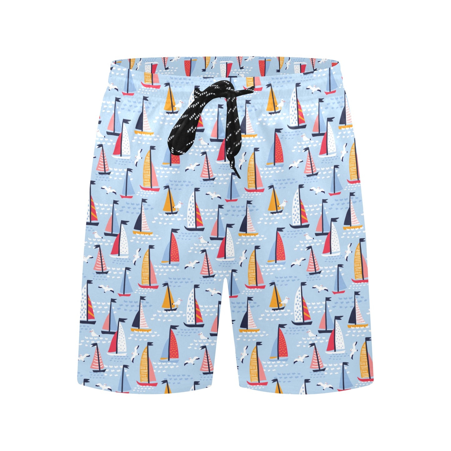 Sailboat Print Design LKS304 Men's Swim Trunks Beach Shorts