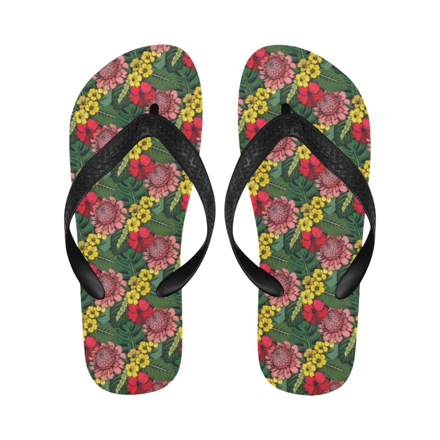 Summer Floral Print Design LKS305 Flip Flops