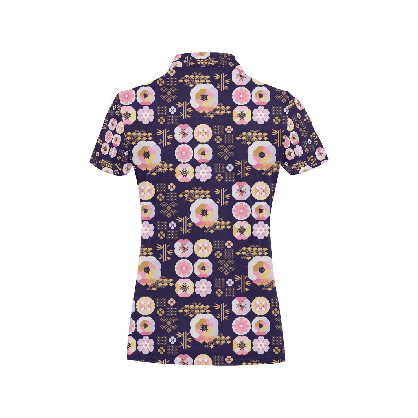 Sakura Japan Style Print Design LKS302 Women's Polo Shirt