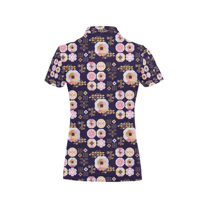 Sakura Japan Style Print Design LKS302 Women's Polo Shirt