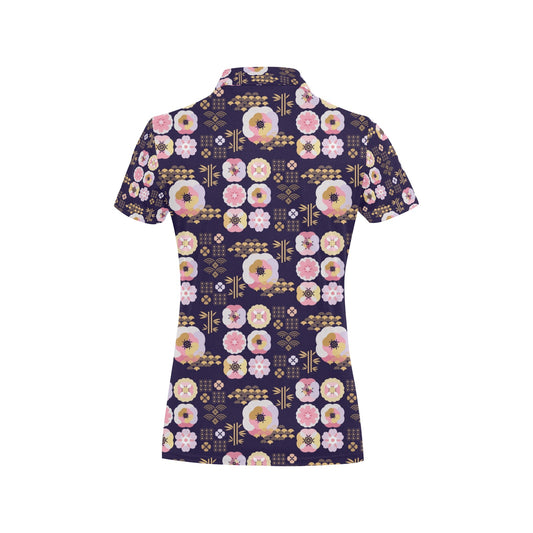 Sakura Japan Style Print Design LKS302 Women's Polo Shirt