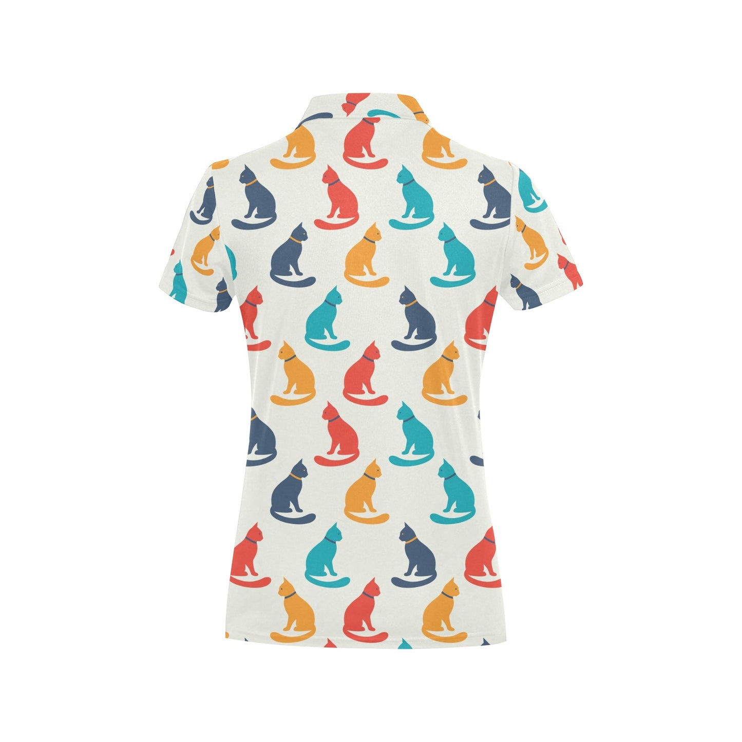 Cat Pattern Print Design 03 Women's Polo Shirt
