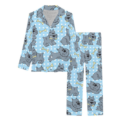 Schnauzers Pattern Print Design A02 Women's Long Pajama Set