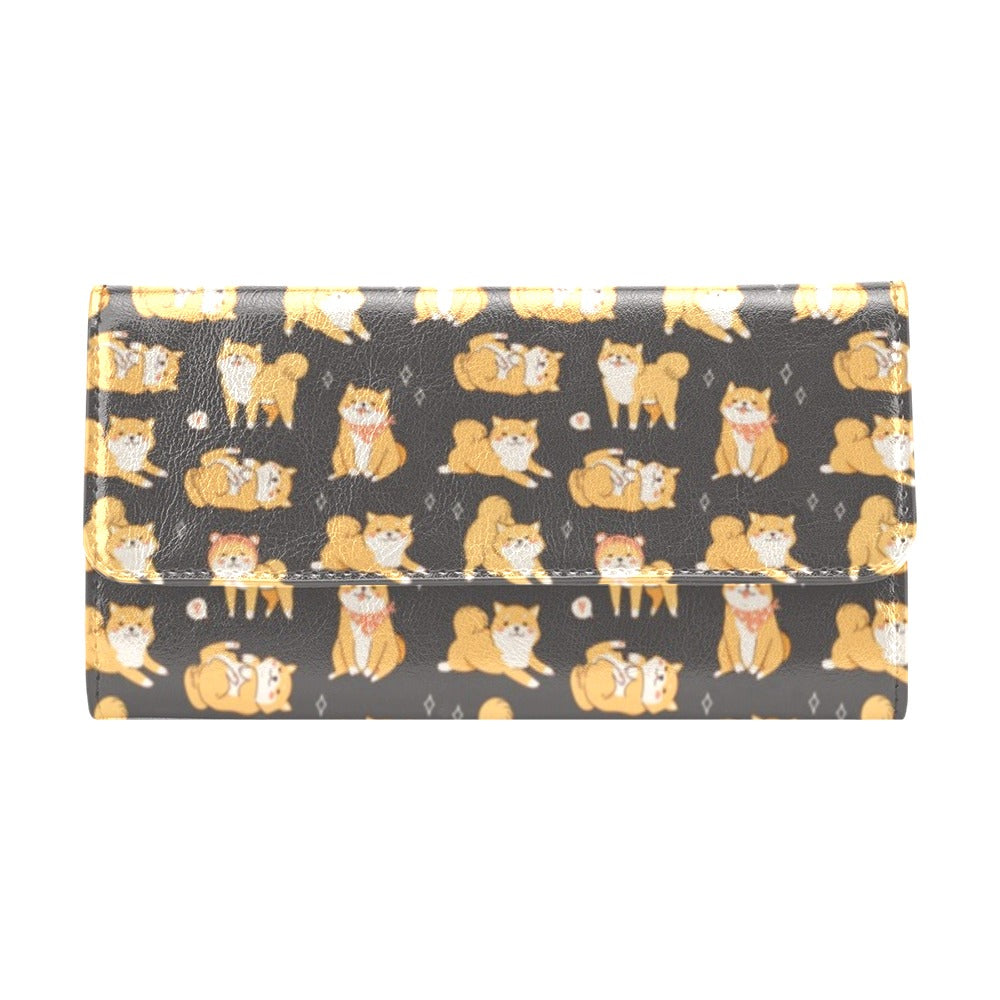 Shiba Inu Print Design LKS309 Women's Trifold Wallet