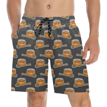 Honey Bee Print Design LKS305 Men's Swim Trunks Beach Shorts