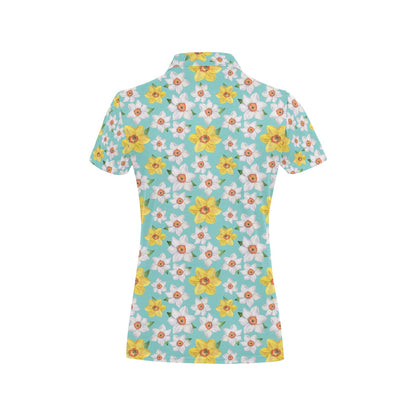 Daffodils Pattern Print Design 02 Women's Polo Shirt