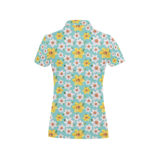 Daffodils Pattern Print Design 02 Women's Polo Shirt