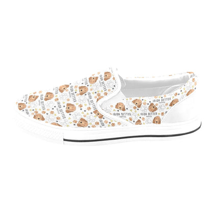 Setters Irish Print Design LKS301 White Slip Ons Canvas Women's Shoes