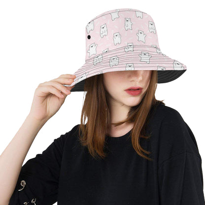 Polar Bear Pattern Print Design PB09 Unisex Bucket Hat