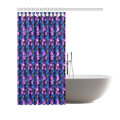 Palm Tree Night Scene Design Print Shower Curtain