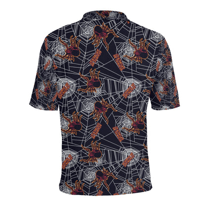 Tarantula Spiderwebs Pattern Print Design 01 Men Polo Shirt